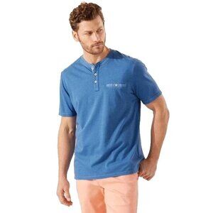Tommy Bahama Men’s Small Dutch Blue Schooner Stripe Short Sleeve Henley Tee